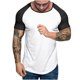 thumbnail image 1 of Hombres Empalmó Casual Top, Color Sólido Deportes Cuello Redondo Blusa para la Playa Y la Fiesta Desgaste, Suave Poliéster Moda Tee, Camisa de Cuello de Soporte, 1 of 8