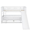 thumbnail image 4 of Harper & Bright Designs Twin over Twin Low Bunk Bed with Slide, Multifunctional Wooden Floor Bunk Bed Frame with Small Door for Boys Girls, White, 4 of 10