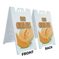 thumbnail image 2 of A-frame Sidewalk Coroplast Fresh Cantaloupe 24" x 36" Double Sided A-Frame Sidewalk Sign, Includes 2 Installed Vinyl Decals | Foldable Portable White Signicade Sandwich Board Signs, 2 of 5