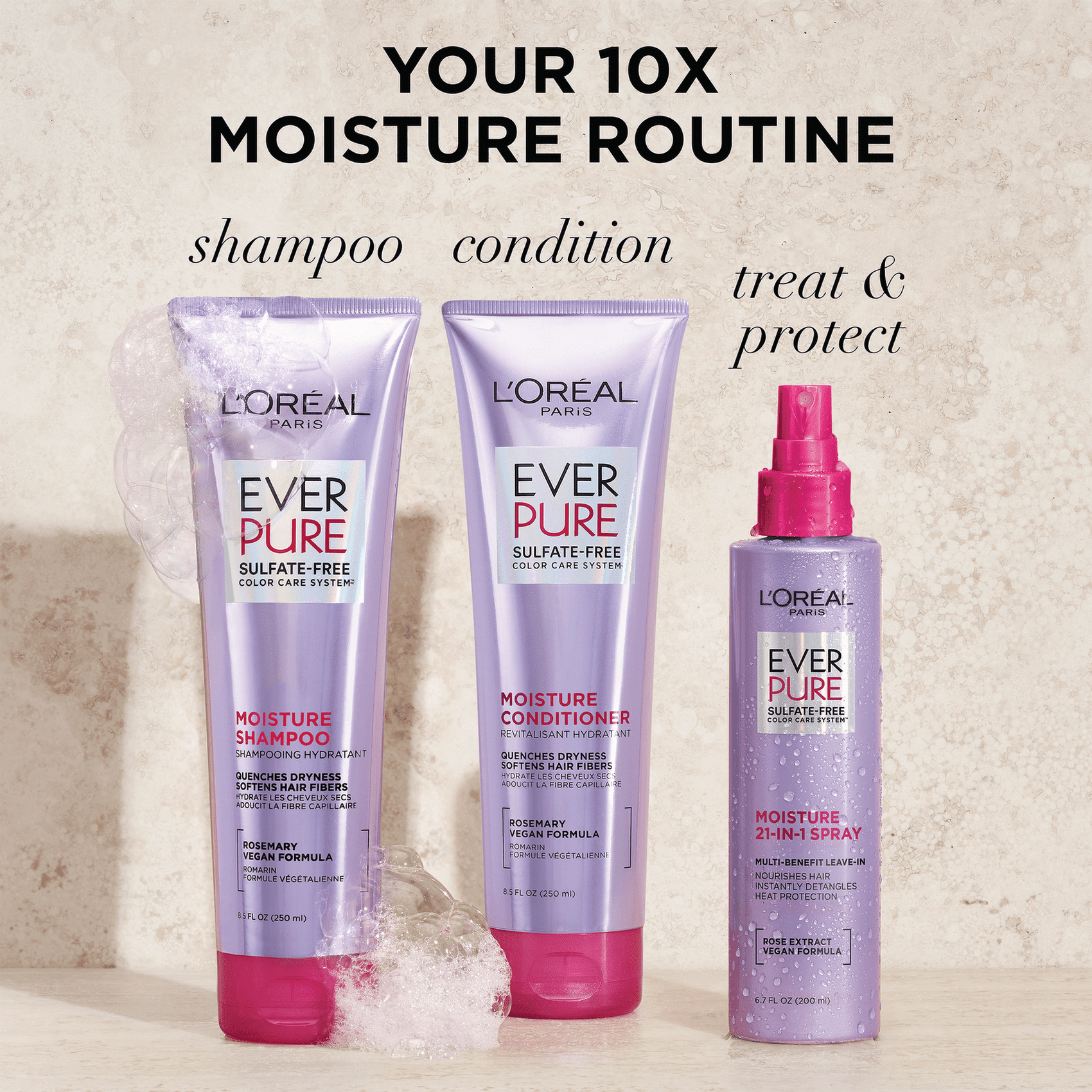 L'Oreal Paris EverPure 21 in 1 Perfecting Leave In Color Caring Spray, 6.8 fl oz