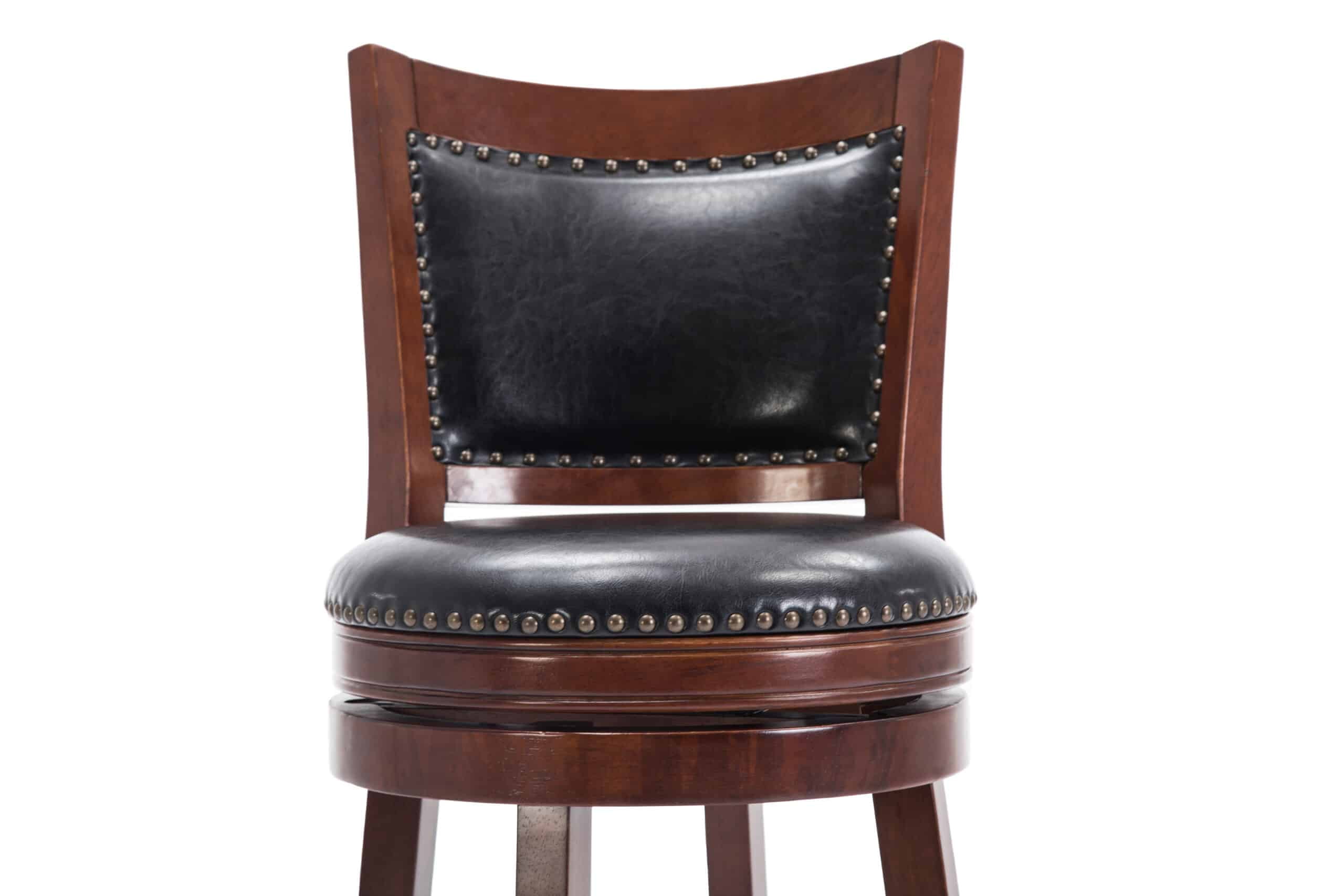 Boraam Bristol 29in. High Back Swivel Wood Bar Stool, Cherry