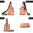 thumbnail image 7 of FORMRS Womens Crossbody Sling Bag Travel Daypack Shoulder Chest Backpack, Orange Hand Drawn Floral, 7 of 7