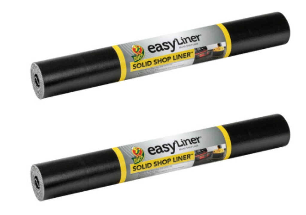 Duck Brand 286184 Solid Grip Shop and Toolbox EasyLiner 18' x 5', Black, 2 Rolls