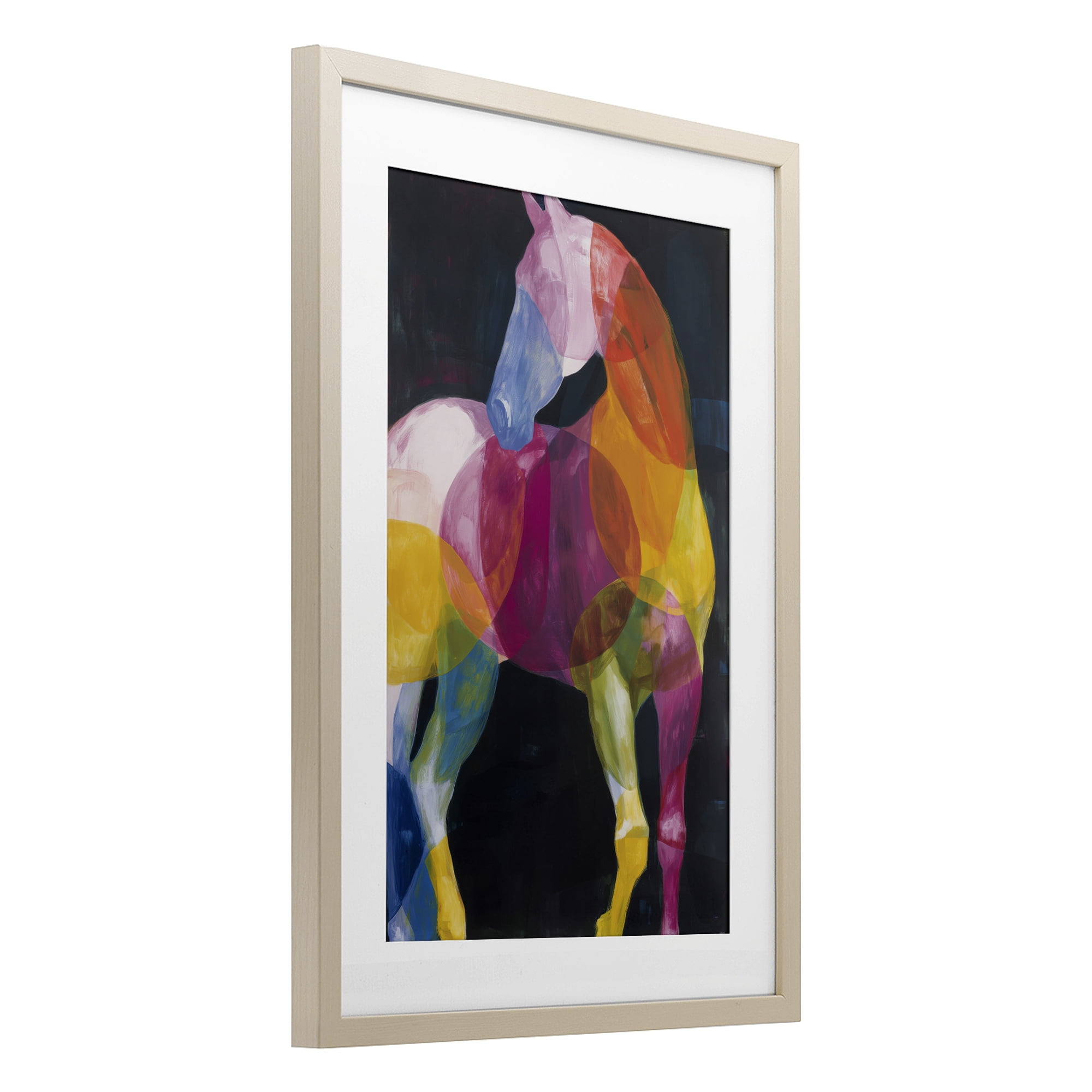 Stupell Industries Prism Horse Abstraction Birch Framed Print Under Glass, design by Chromatic Storm Studio