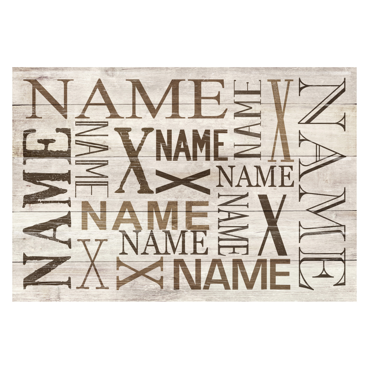 Personalized Planet 27x18 Family Name and Initial Doormat with Custom Personalization Printed on Cream Rectangular 1/8” Thick Non Slip Mat for Kitchen Hallway Deck or Porch