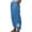 Blue, variant on asdoklhq Womens Plus Capris, Women Summer Casual Loose Cotton and Linen Pocket Printing Trousers Pants