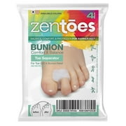 ZenToes Pack of 4 Toe Separators and Spreaders For Bunion, Overlapping Toes and Drift Pain Pads (White)