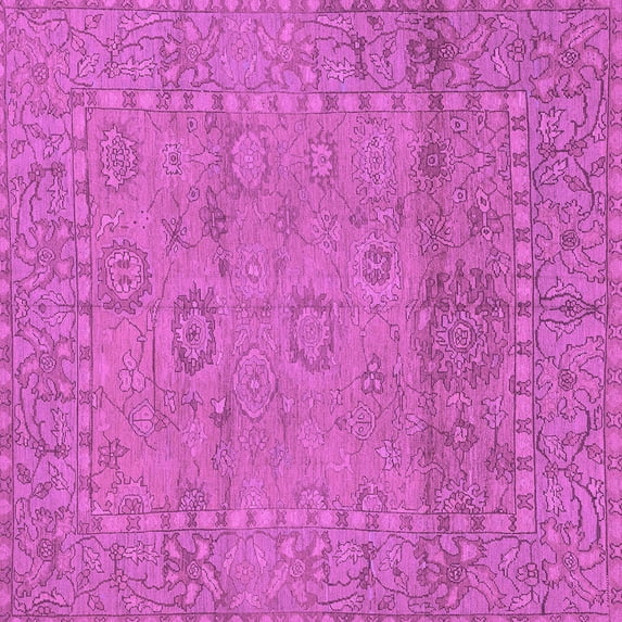 Ahgly Company Indoor Square Abstract Purple Modern Area Rugs, 4' Square