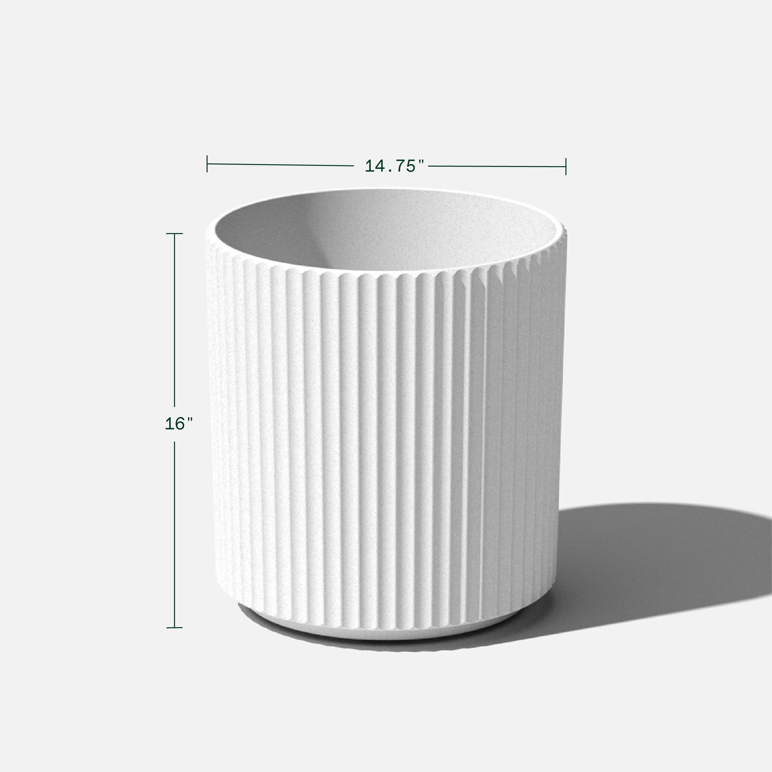 Sunside by Veradek 16" Ripple White Planter