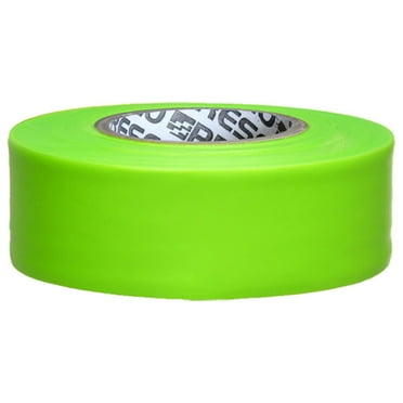 Presco PresGlo Arctic Roll Flagging Tape [5 mils thick]: 1-3/16 in. x 50 yds. (Neon Lime) [NON-ADHESIVE]