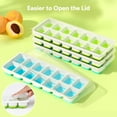 thumbnail image 2 of 4 PCS Stackable Silicone Ice Cube Trays - 14-Cube Easy Release Design with Snap-On Lid for Freezer, Cocktails & Beverages, Flexible BPA-Free Mold., 2 of 9