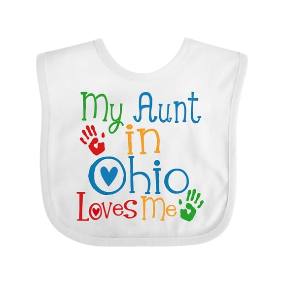 Inktastic My Aunt in Ohio Loves Me Boys or Girls Baby Bib