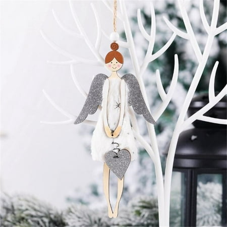 

Upgraded Christmas Gifts Funny Gifts Christmas Wooden Angel Pendant Cute Doll Doll Gift Christmas Tree