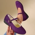 thumbnail image 6 of Yuanlong Women's Casual Shoes Suede Buckle Strap Wedge Mary Jane Solid Color Comfortable Stylish Holiday Shoes, 6 of 7