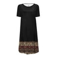 thumbnail image 5 of SMihono Robe d'Été Boho pour Femmes Grande Taille Mode Femmes Décontractée Col Rond Imprimé Manches Courtes Robe avec Poche, 5 of 5