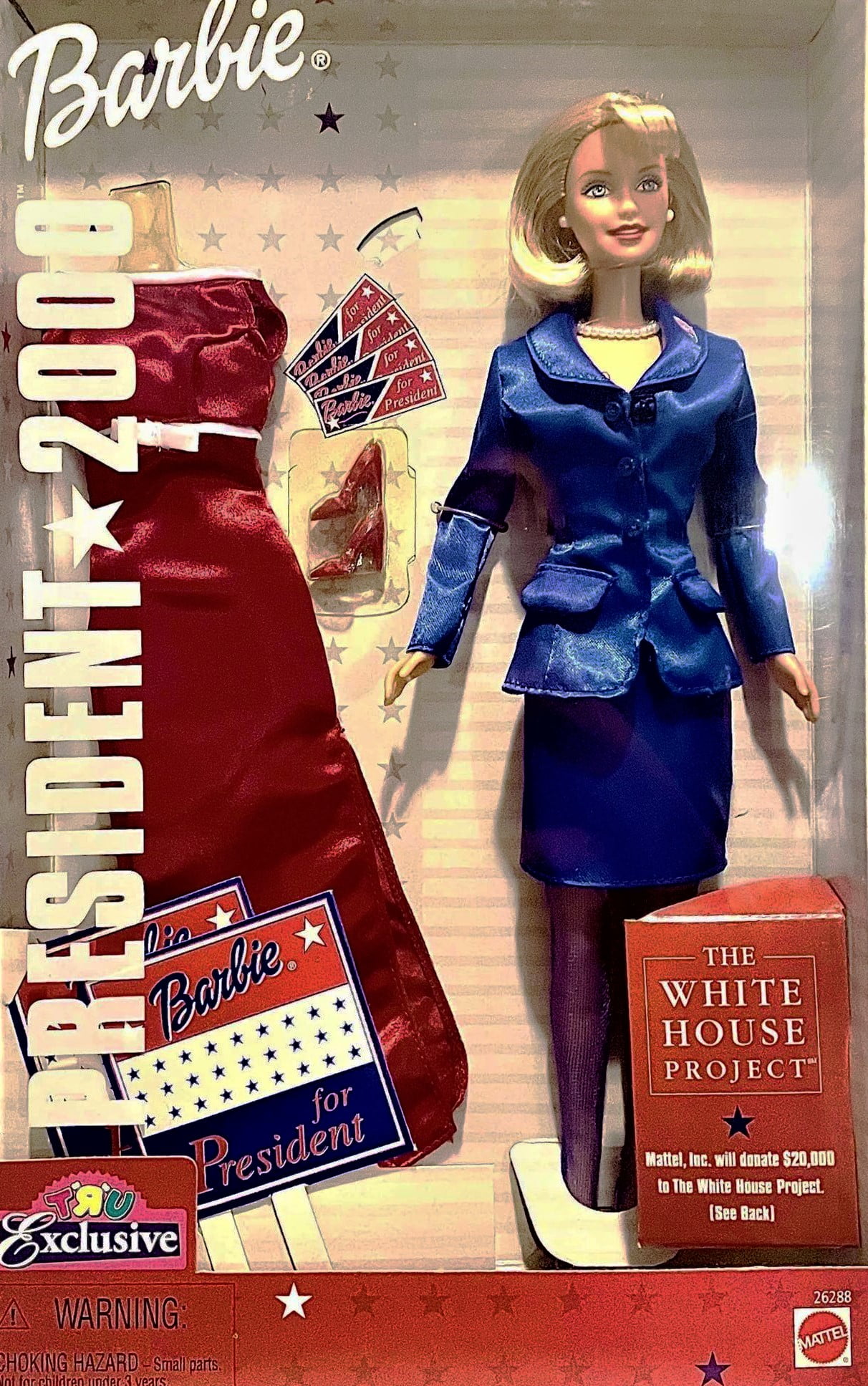 2000 Barbie For President Doll The White House Project Mattel 26288
