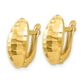 thumbnail image 2 of Leslie's Real 14kt Yellow Gold Polished and Hammered Hinged Post Earrings; for Adults and Teens; for Women and Men, 2 of 3