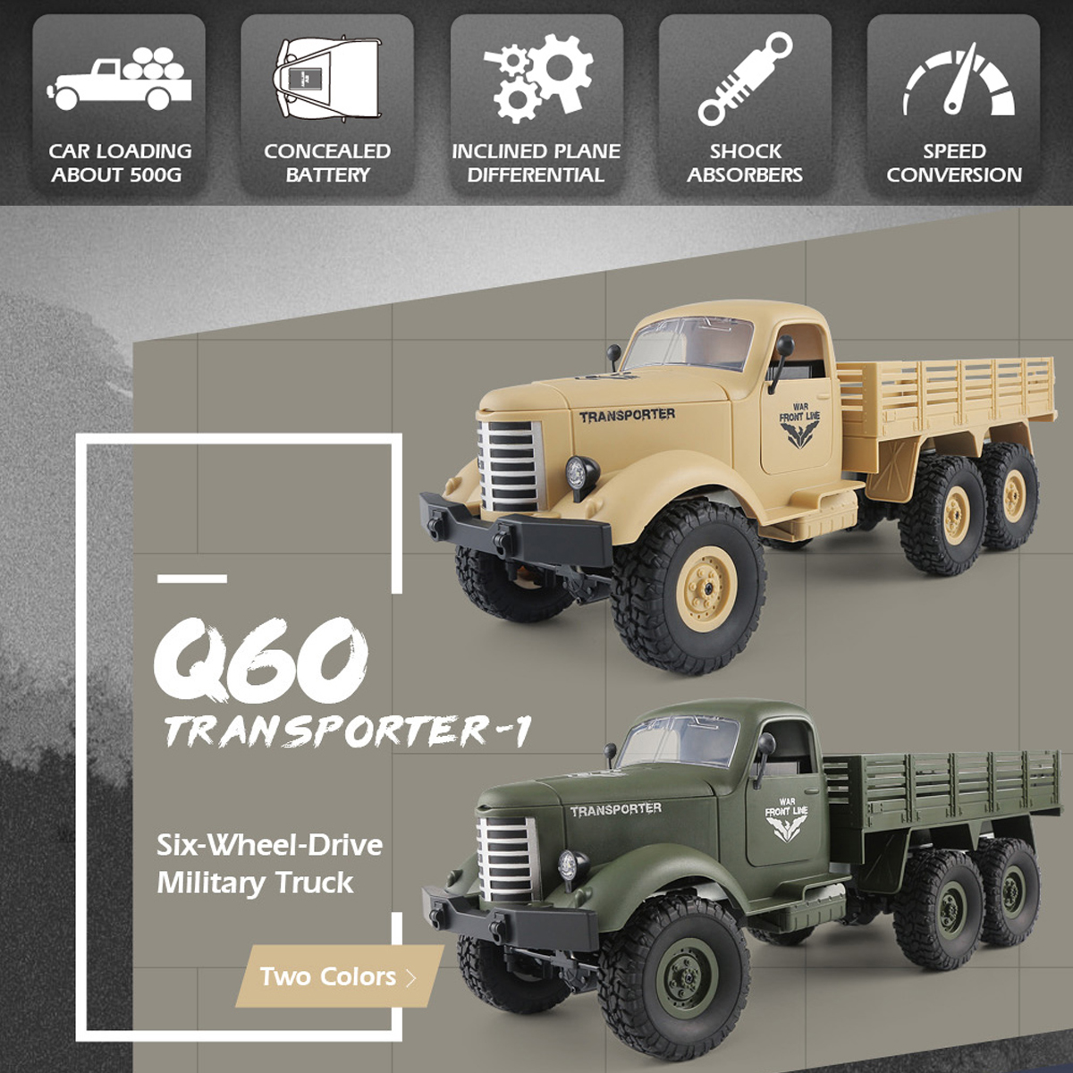Yellow 1 12 2 4 G Remote Control Four Wheel Drive Vehicle 2ch Military Truck For Gifts Rc Climbing Car Vehicles Toys Games Urbytus Com