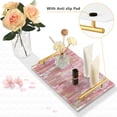 thumbnail image 4 of Bath Accessories Sets Single Print Decorative Tray With Handle For Home Bathroom Bedroom Iridescent Glass, 4 of 7