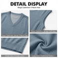 thumbnail image 5 of Meltox Men’s Wool Blend Vest Sweater V Neck Sleeveless Knitted Pullover Relaxed Fit Blue M, 5 of 7