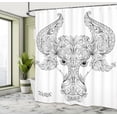 thumbnail image 5 of Ambesonne Astrology Shower Curtain, Astrology Taurus Sign, 69"Wx84"L, Black White, 5 of 5