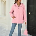 thumbnail image 6 of HWRETIE All-Weather Jacket,Women's Lightweight Waterproof Half-Zip Hooded Outdoor Sports Jacket Top,Breathable Windbreaker for Hiking,Running,and Casual Activities Pink, 6 of 8