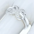 thumbnail image 5 of Sterling Silver Tapered Shank Simulated Round Brilliant Cut Diamonds X Shape Infinity Promise Engagement Ring For Women (4.5), 5 of 6