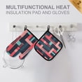 thumbnail image 4 of Yayeee Oven Mitts and Pot Holder Set of 2 Heat Resistant Kitchen Gloves Baking Hot Pad, Pink Geometric, 4 of 5