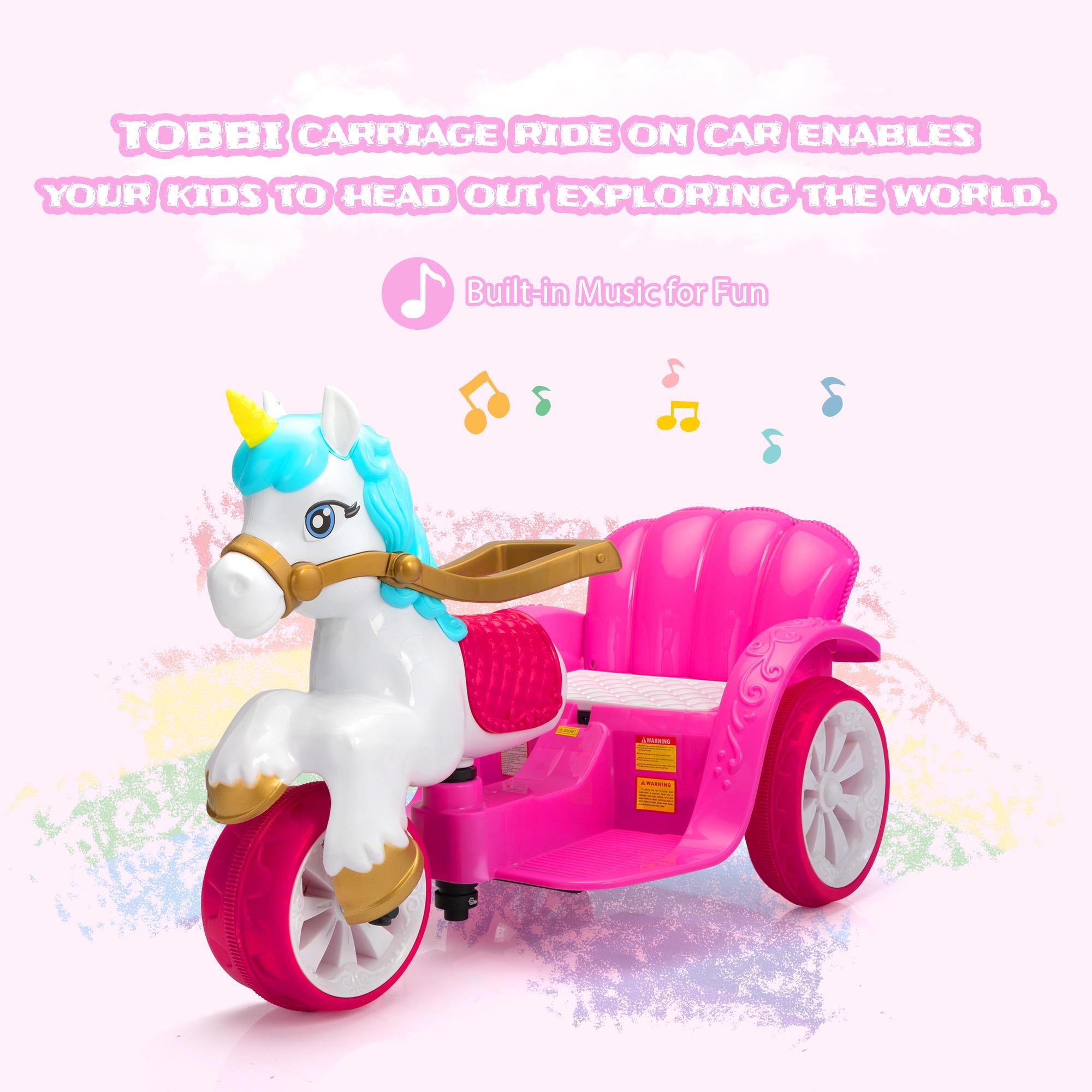 Buy 6V Kids Cars to Ride in Vehicle, Unicorn Carriage Electric Vehicle