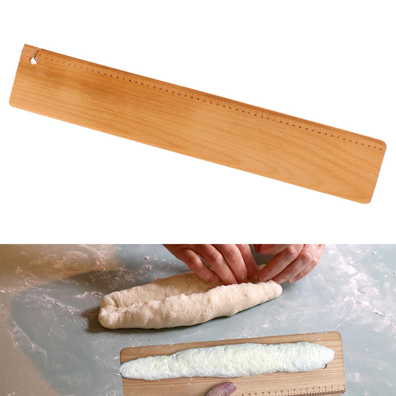 Fiocias -Flip Board, Bread Serving Tray with Scale, Bakeware, Portable Wooden Flip Plate 58x12x0.5cm