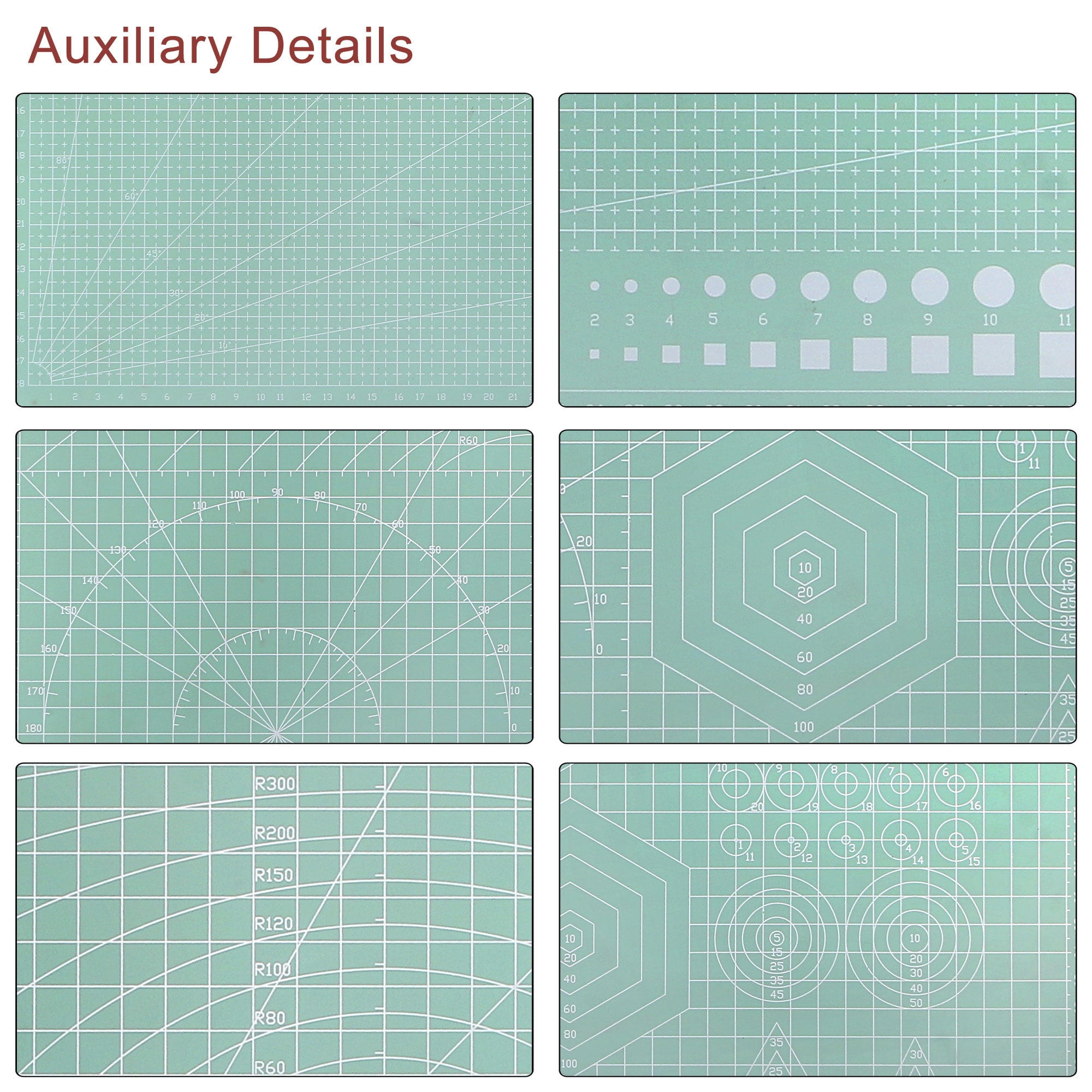 Uxcell 17.7" x 11.8" Cutting Mats Rotary Fabric Mat Self Recover Double Sided, Mint Green
