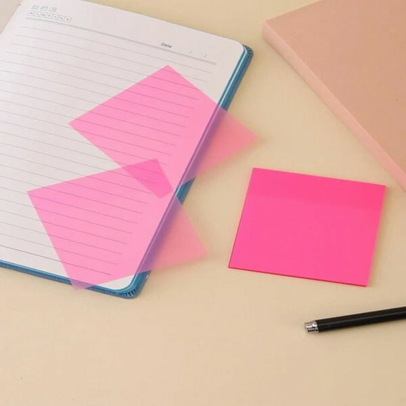 LNGOOR 100pcs Transparent Posted It Sticky Note Pads Notepads Journal School Stationery Office Supplies