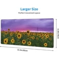 thumbnail image 3 of Sunflowers Under The Purple Sky Large Mouse Pads Rectangle Long Extended Big Stitched Edge Gaming Mousepad with Non-Slip Rubber Base for Desktop Laptop Keyboard 31.5 X 11.8 Inch, 3 of 6