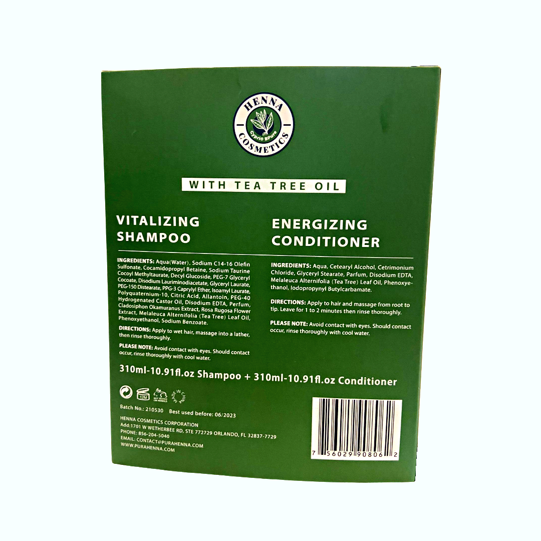 Henna Cosmetics Tea Tree Oil Shampoo / Conditioner Set - Sulfate Paraben Free 10.4 FL oz. - image 3 of 7