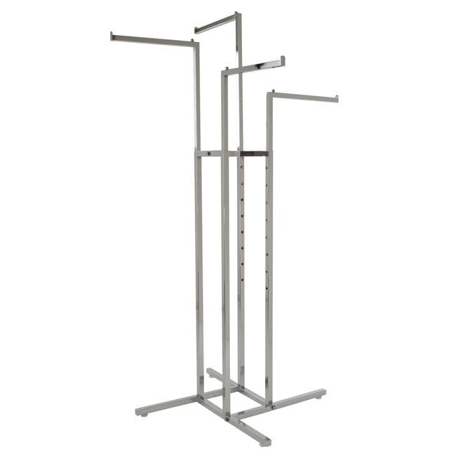 NEW 4 WAY STRAIGHT ARM HEAVY DUTY CLOTHES RAIL GARMENT STAND 