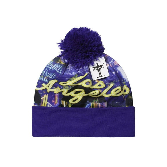 Top Headwear Sublimation Cuffed Beanie - Los Angeles - Short - Royal