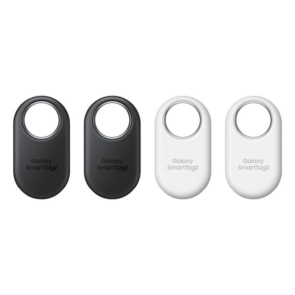 SAMSUNG Galaxy SmartTag2 - Localizador Bluetooth, localizador GPS para Llaves, Cartera, Equipaje, Uso con teléfonos y Tablets Android 11 o Posterior - 4 Unidades, 2 Negras y 2 Blancas