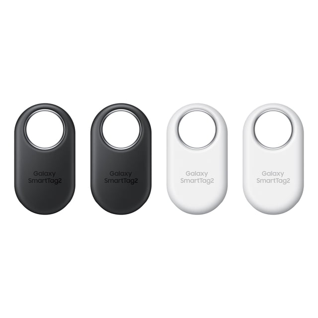 SAMSUNG Galaxy SmartTag2 - Localizador Bluetooth, localizador GPS para Llaves, Cartera, Equipaje, Uso con teléfonos y Tablets Android 11 o Posterior - 4 Unidades, 2 Negras y 2 Blancas