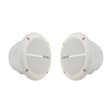 2 PCS Waterproof Boat Marine Speakers 2-Way Flush Mount Home Loudspeakers