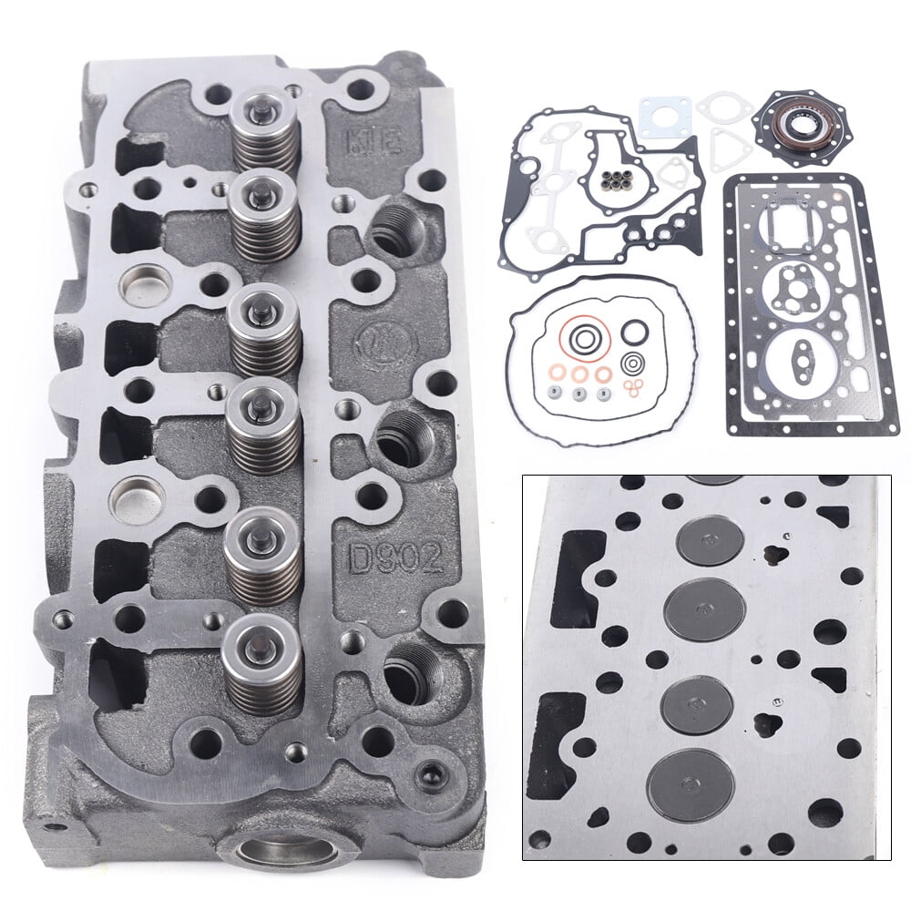 For Kubota RTV900 Engine D902 Direct Replacement Complete Cylinder Head W/ Valves & Full Gasket Kit Silver