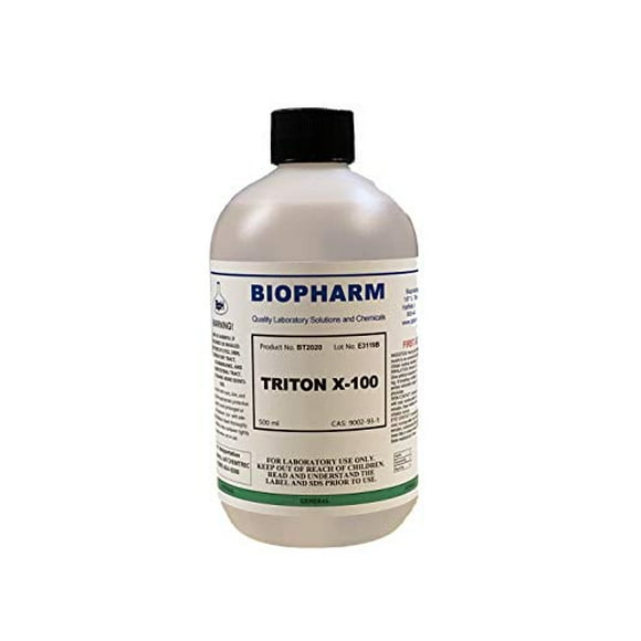 Biopharm Triton X-100 Tensioactif – 500 ml (1,06 Pinte) / Tensioactif Non Ionique / Détergent de Nettoyage de Laboratoire / Non Dilué