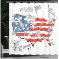 thumbnail image 4 of Ambesonne American Shower Curtain, USA Flag Hand Drawn Style, 69"Wx70"L, White Blue Red, 4 of 5