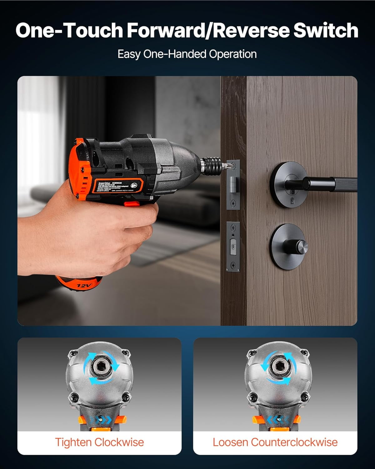 Impact Driver, 1/4 Inch, 3000 RPM Max Speed, 12 V Brushless Motor, Electric Cordless Impact Driver Kit with Battery and Charger, 20 Bits, LED Work Light, for Furniture, Electrical, Home Repairs