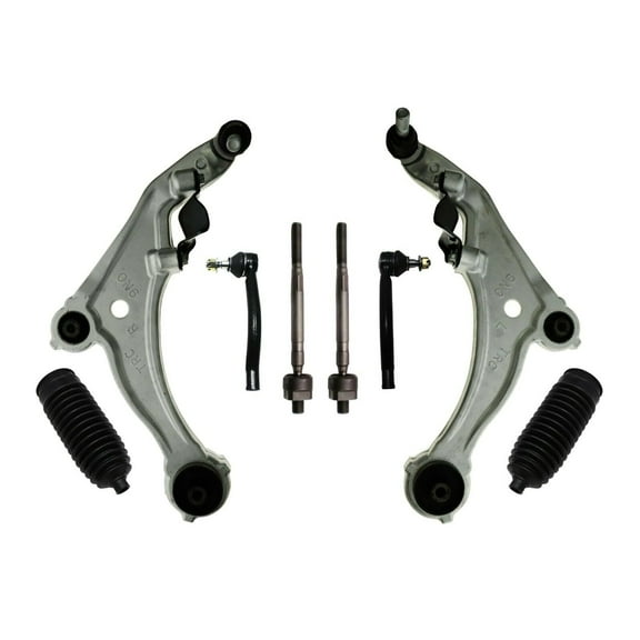 Front Lower Control Arm with Ball Joints Outer & Inner Tie Rod Ends Bellow Boots 8 Pieces Suspension Kit Fits select: 2009-2014 NISSAN MAXIMA