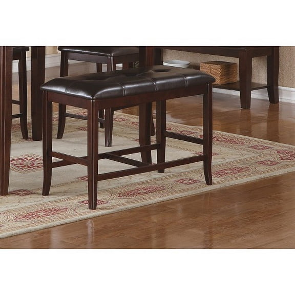 Cterwk Counter Height Faux Leather Seat Dining Bench for Kitchen, Dining Room , Brown