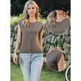 thumbnail image 2 of DARING DIVA Women's Crew Neck Cap Sleeve Knit Pullover Tank Top XS Coffee, 2 of 6
