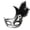 Black, variant on Fancy Feather and Gemstone Accent Mask, 10-1/4-Inch x 6-3/4-Inch - Red