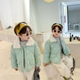 thumbnail image 5 of Esaierr Toddler Baby Warm Cotton Outerwear 1T-7T Kids Winter Coat Kids Puffer Jacket Lapel Button Solid Color Winter down Coat with Pocket for Boys Girls, 5 of 7