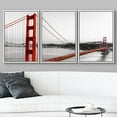 thumbnail image 3 of wall26 Framed Wall Art Print Set Black and Red San Francisco Bay Bridge Architecture &amp; Maps Country Photography Modern Chic Scenic Multicolor for Living Room, Bedroom, Office - 24"x36"x, 3 of 5