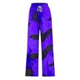 thumbnail image 4 of WXLWZYWL Halloween Pants for Women Plus Size Stretch Pants Casual Palazzo Sweatpants Bat Print Drawstring Wide Leg Pant Lounge Elastic Waist Sweatpant with Pockets, 4 of 4